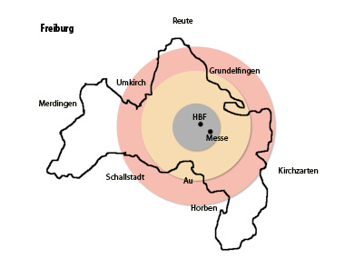 Karte Freiburg